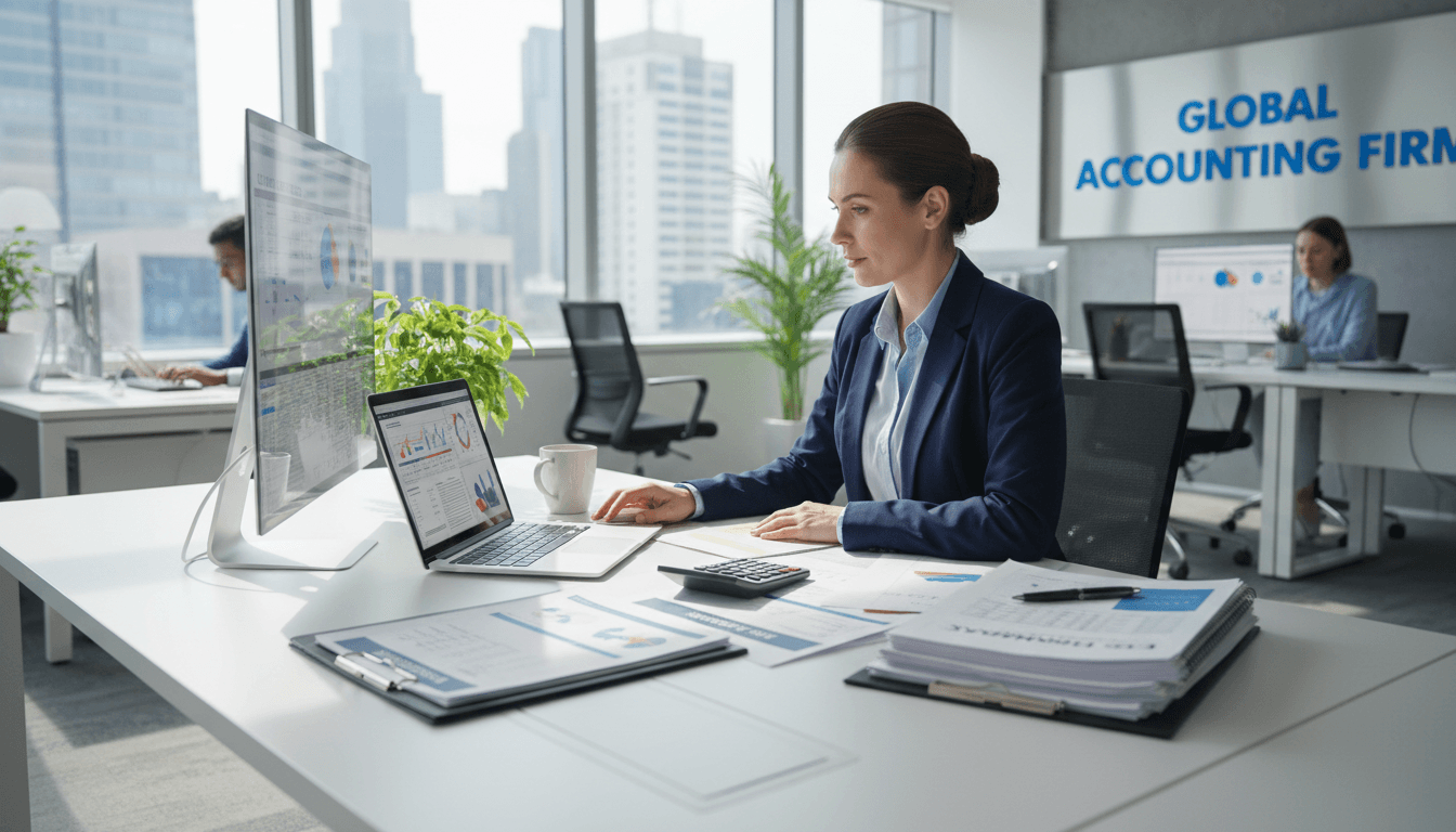 CPA reviewing financial strategy documents at desk